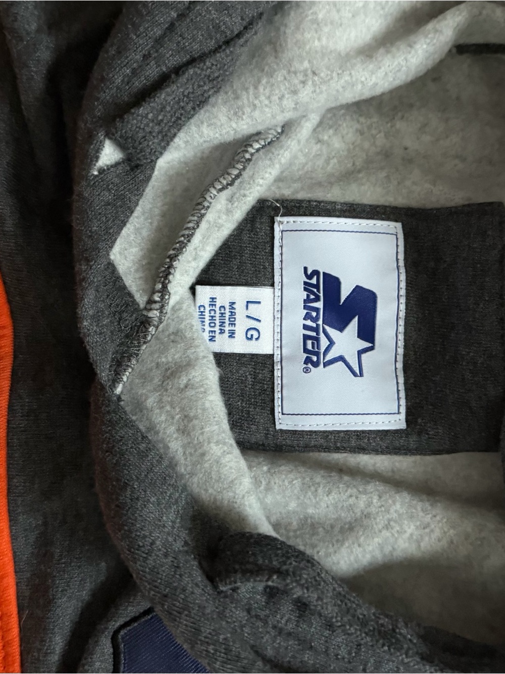 Chicago Bears Hooded Pullover Sweatshirt - Navy/Orange/Grey - Picture 2 of 2